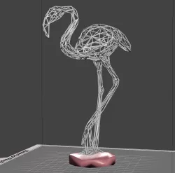 FLAMINGO WIREFRAME 3D SCULPTURE