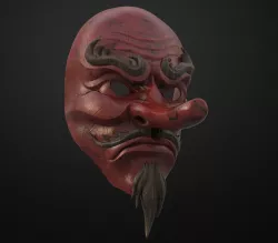 Japanese Tengu Mask Oni Demon Mask Samurai Mask 3D print model