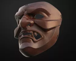 Kabuto Japanese Hannya Mask Oni Mask Samurai Mask 3D print model