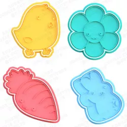 Kawaii Easter cookie cutter set of 4