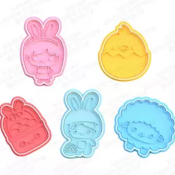 Kawaii Easter cookie cutter set of 5