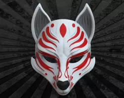 Kitsune Mask Anime Mask 3D print model