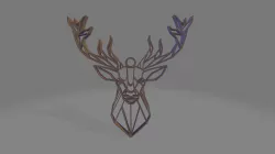 low poly deer necklace