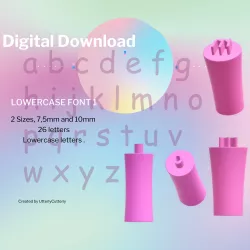 Lowercase Font 1 Stamp Stl Files - STL Digital File Download- 2 sizes alphabet