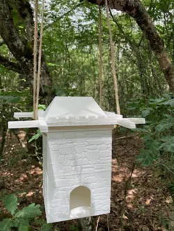 medieval style bird shelter / watering hole