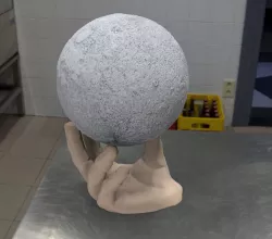Moon lamp stand hand. Base para litofania de mano