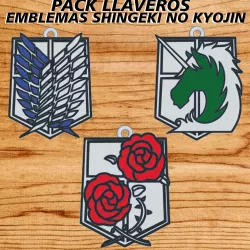 PACK 3 KEY RINGS " EMBLEMS SHINGEKI NO KYOJIN " - ATTACK ON THE TITANS - KEY CHAIN
