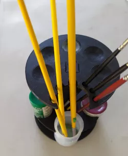 Paint Palette with Support for Brushes and Paintings