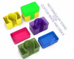 Rectangular stand for cotton buds and disks