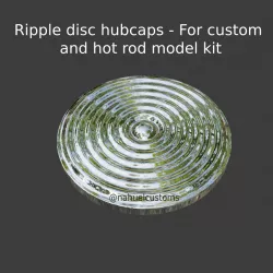 Ripple disc hubcaps - For custom and hot rod model kit