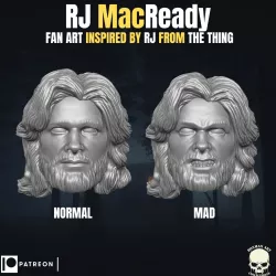 Rj Macready fan art head inspired by The Thing