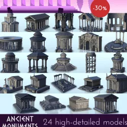 Roman & Greek antic monuments pack - DBA Flames of war Bolt Action Medieval Age of Sigmar Warhammer