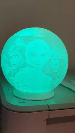 Snow Queen lamp in litophane