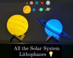 Solar System lithophane ALL THE PLANETS. Sistema solar litofanias