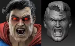Superman head mezco mafex mcfarlane angry and calm from batman the dark knight return