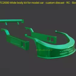 TC2000 Wide body kit for model car - custom diecast - RC - Slot