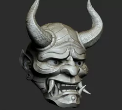 Traditional Japanese Hannya Mask Oni Mask Samurai Mask 3D print model