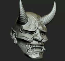 Traditional Japanese Hannya Mask Oni Mask Samurai Mask 3D print model