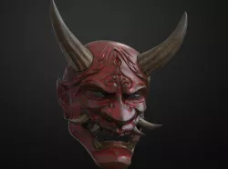 Traditional Japanese Hannya Mask Oni Mask Samurai Mask 3D print model