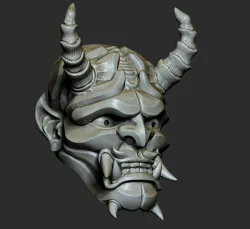 Traditional Japanese Hannya Mask Oni Mask Samurai Mask 3D print model