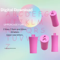 UpperCase Font 1 Stamp Stl Files - STL Digital File Download- 2 sizes alphabet