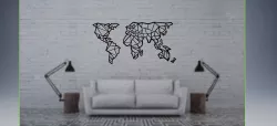 Wall sculpture World map