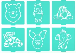 Winnie the pooh stencil set of 6 for Coffee and Baking