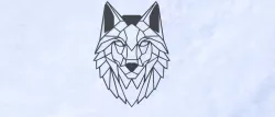Wolf face sculpture