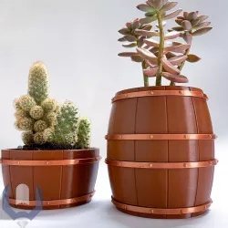 Wooden Oak Barrel Vase