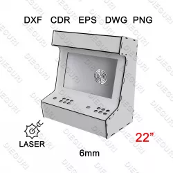 Arcade for CNC Laser, DXF download, 6mm - Laser cut (fliperama)