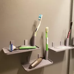 Bathroom/shower shelves - command strip mounted