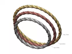 Beaded twisted rope bangle sizes S M L 3D print model