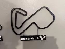 Brands Hatch Track Map with Nameplate Wall Art