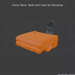 Chevy Nova Desk and chair for dioramas