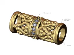 Diamond beaded crown charm and bracelet bead 3D print model