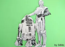 DIBUJO 3D R2d2 C3po