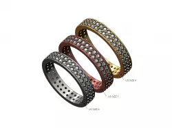 Double row diamond eternity band US sizes 6 7 8 3D print model