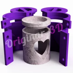 Essential Oil Burner Mold V1 | Cylinder with Heart | Essential Oil Burner Mold