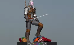 Geralt vs The Crones The Witcher 3 - Henry Cavill Version 3D print model