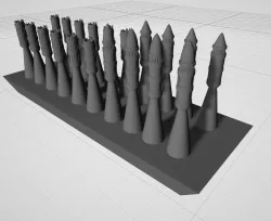 Gothic scifi bullet set scaled to match bolt rifle
