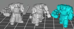 Heavy Seige Armour Helmetless Captains 15mm
