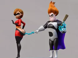 hero girl and villain