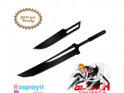 Ichigo 1000 Year Blood War Dual Swords 3D Model Digital File - Bleach Cosplay - Ichigo Cosplay - Final War Dual Blades - Shikai swords