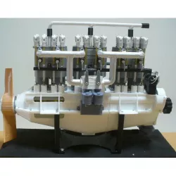 In-Line, Water Cooled Engine, 6 Cylinder, Cutaway, 1910s