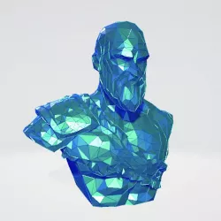 Kratos bust WIREFRAME VORONOI WIREMESH MESH