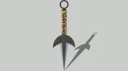 kunai naruto manga 3D