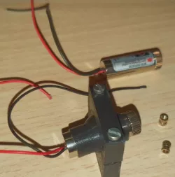 Laser holder, adjustable, for China laser ~12mm diameter