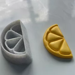 Lemon slice combined stamp/cutter - made for polymer clay