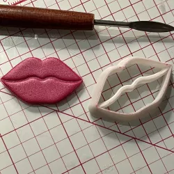 Lips stamp/cutter set - made for polymer clay