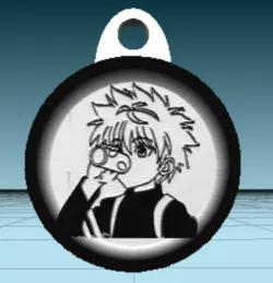 lithophany Killua keychain